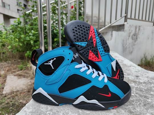 Air Jordan 7 Ken Griffey Jr Blue Black Red Men's Basketball Shoes -015